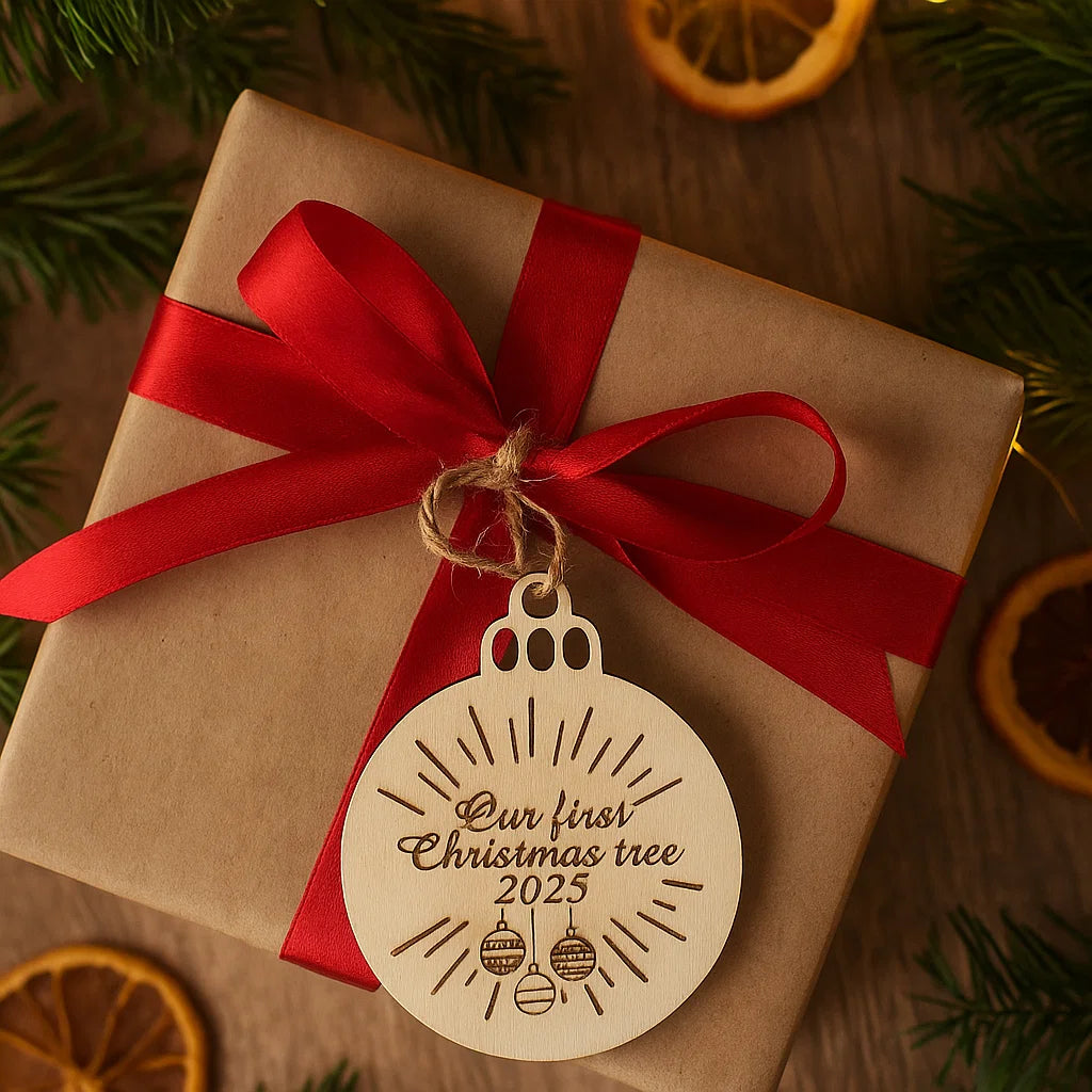 Wooden Christmas Bauble – Our First Christmas Tree 2025