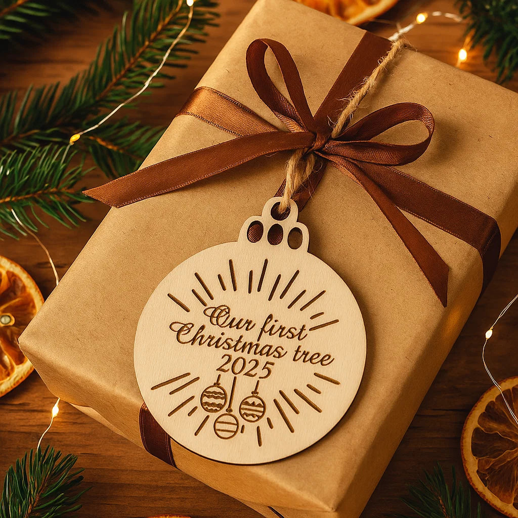 Wooden Christmas Bauble – Our First Christmas Tree 2025